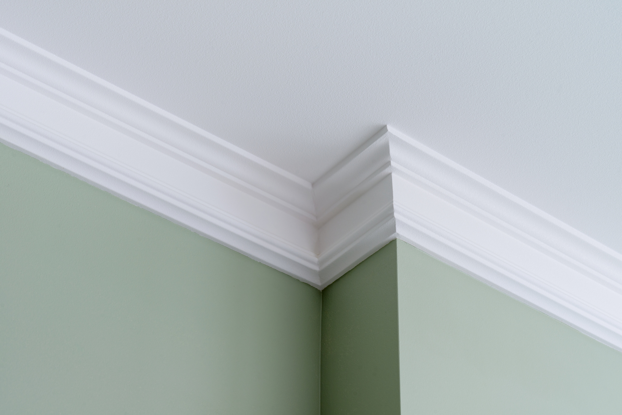Crown molding installation in a New Jersey home