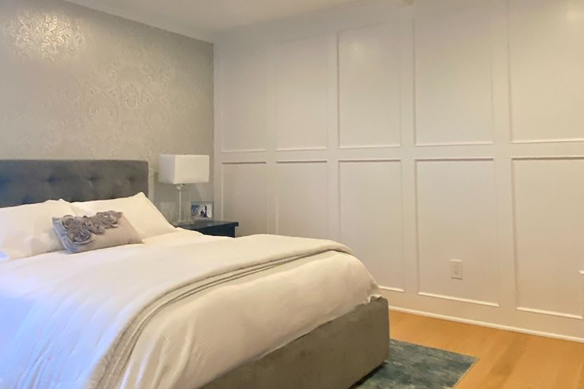 Room with professionally installed architectural trim